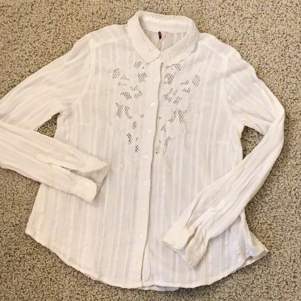 Free People lace and embroidered blouse